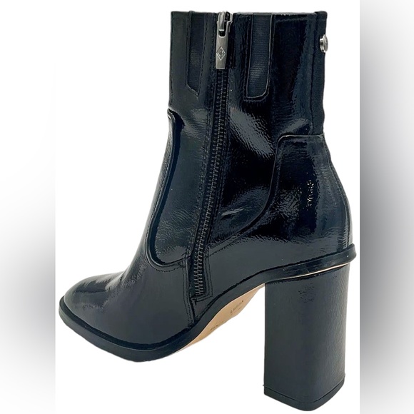 Donald Pliner Maymici Crinkle Patent Leather Black Heeled Bootie Women's 8 NIB - Picture 6 of 11